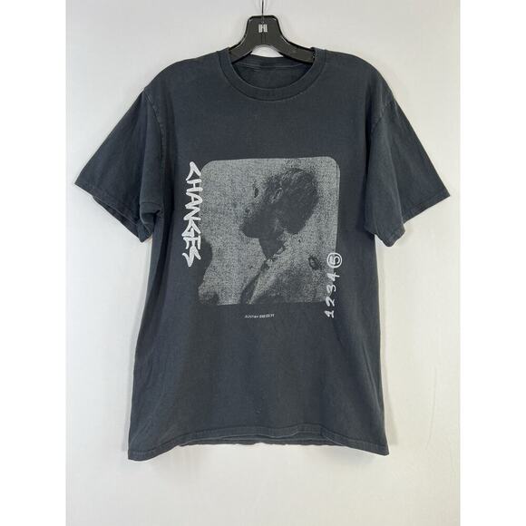 Justin Bieber Changes 12345 Concert Tour T-Shirt B & W Side Black Shirt Size M - Picture 1 of 4